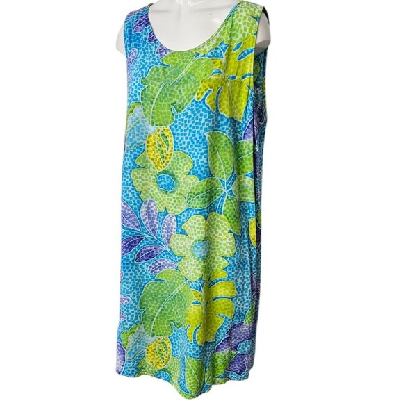 JAMS WORLD Womens Sleeveless Floral Sheath Mini, Tunic, Pacific Breeze, Size XL - Picture 10 of 10